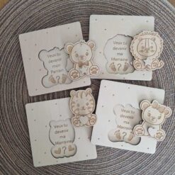 Carte parrain marraine animaux ouvert