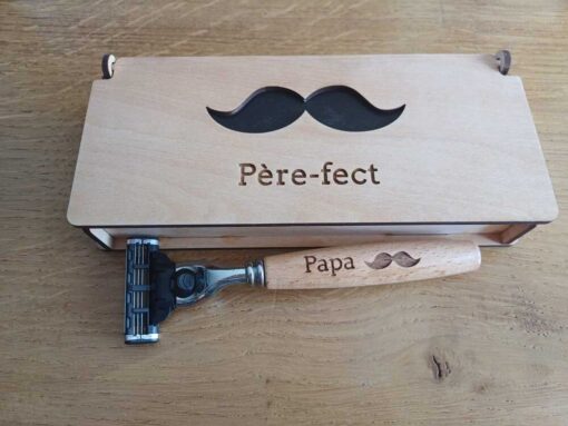 Rasoir et boite personnalisé pere fect Empreinte perso