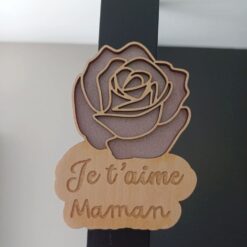 magnet fete des meres je t'aime maman rose