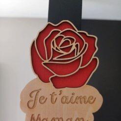 magnet fete des meres je taime maman rouge